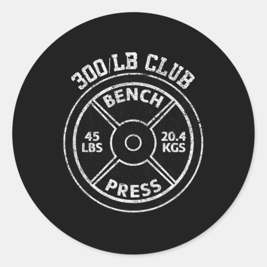 300 Lbs Pound Bench Press Club Gym Weightlifting P Runder Aufkleber (Vorderseite)