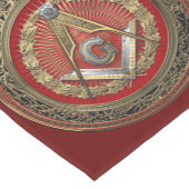 [300] Master Mason - Gold Square & Compasses Kurzer Tischläufer (Ecke)