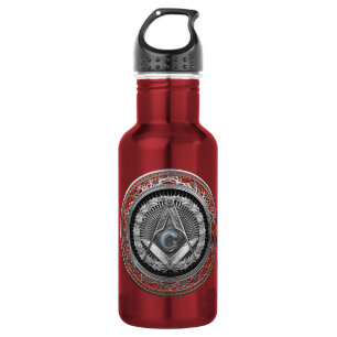 [300] Master Mason - Silver Square & Compasses Edelstahlflasche