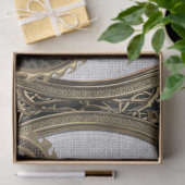 [300] Östlicher Drache in Schwarz und Gold Seidenpapier (Geschenk)