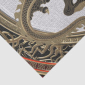 [300] Östlicher Drache in Schwarz und Gold Seidenpapier (Detail)