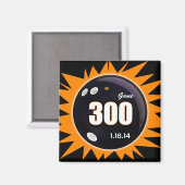 300 Perfect Game Bowling, Orange & Black Magnet (Vorderseite/Rückseite)