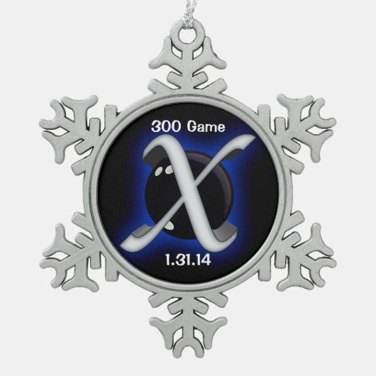 300 perfektes Spiel Schneeflocken Zinn-Ornament (Vorderseite)