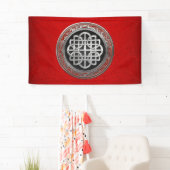 [300] Sacred Celtic Silver Knot Cross Banner (Insitu)