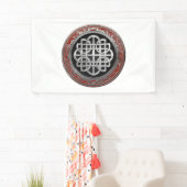 [300] Sacred Celtic Silver Knot Cross Banner (Insitu)