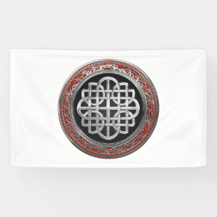 [300] Sacred Celtic Silver Knot Cross Banner