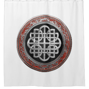 [300] Sacred Celtic Silver Knot Cross Duschvorhang