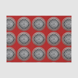 [300] Sacred Celtic Silver Knot Cross Seidenpapier