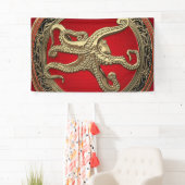 [300] Sacred Gold Octopus in Defensive Posture Banner (Insitu)