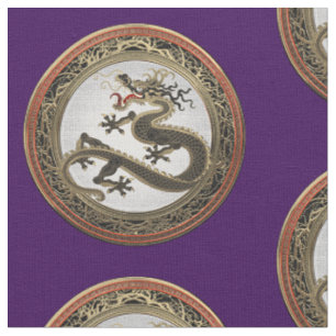 [300] Schwarzer und Gold Heiliger Ostdrache Stoff