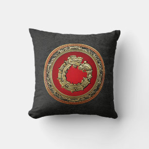 [300] Serpent God Quetzalcoatl [Gold] Kissen