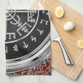 [300] Vegvisir - Viking Silver Magic Runic Compass Geschirrtuch (Viertel Falte)