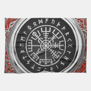 [300] Vegvisir - Viking Silver Magic Runic Compass Geschirrtuch