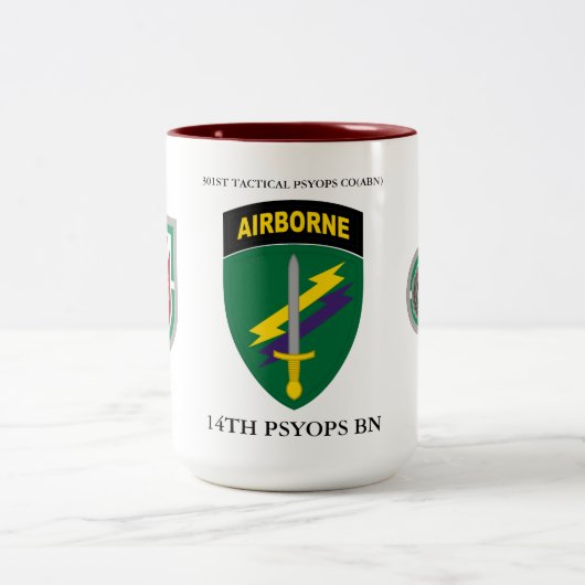 301. TAKTISCHE PSYOPS CO(ABN) 14. PSYOPS BN ZWEIFARBIGE TASSE (Mittel)