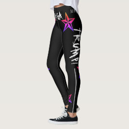 303 TRUMP! MAGA! ROINBOW NAUTISCHE STERNE, SCHWARZ LEGGINGS