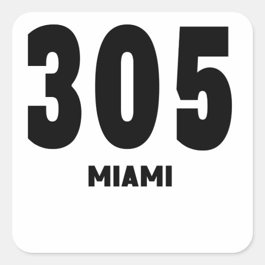 305 Miami Quadratischer Aufkleber (Vorderseite)