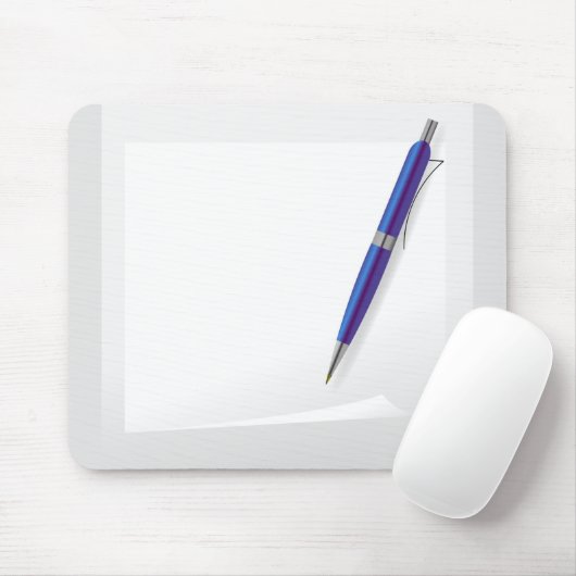 3081Blue Pen und Papier Mousepad (Mit Mouse)