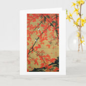 30. 紅葉小禽図, 若冲 Ahorn u. kleine Vögel, Jakuchū Karte (Gelbe Blume)