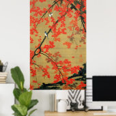 30. 紅 葉 小 図, 若 冲 Maple & Small Birds, Jakuchū Poster (Heimbüro)