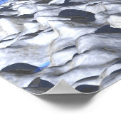 30-01 Cyan Ice Path: Meditative Schneefelder Poster (Ecke)