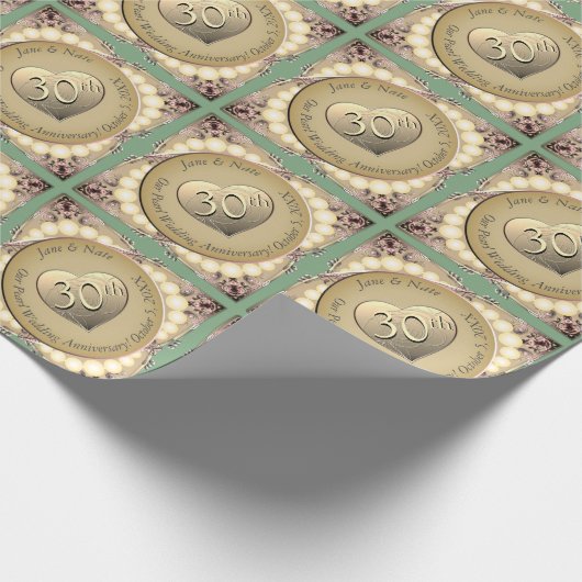 30./12. Hochzeitstag Geschenkpapier (Ecke)
