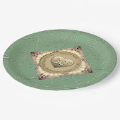 30./12. Pearl & Green Wedding Jubiläum Pappteller (Schrägansicht)