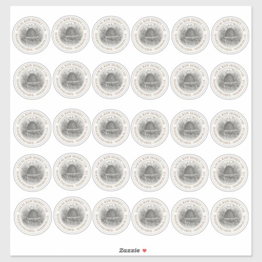 30 2 Zoll Vinyl LOCAL HONEY mini Jar ETIKETTIERE Aufkleber (Blatt)