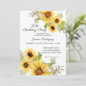 30. 30. Geburtstag Rustikale Sonnenblume Einladung (Stehend Vorderseite)