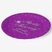 30 & 30, rosa Lila 30. Geburtstag 9" Pappteller (Schrägansicht)