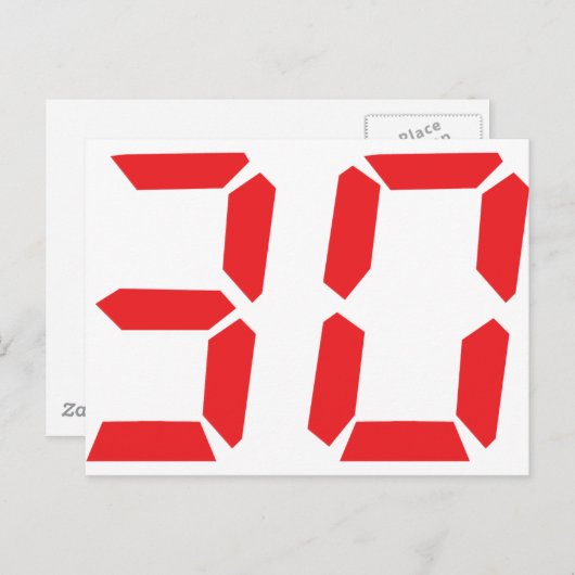 30 30 Uhr, digitale Nummer Postkarte (Vorne/Hinten)