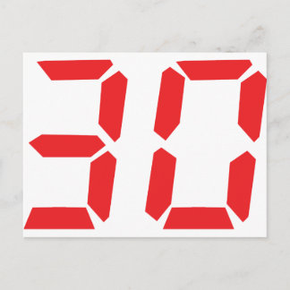 30 30 Uhr, digitale Nummer Postkarte