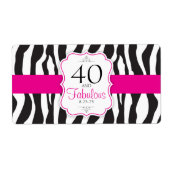 30/40/50/60 Fabulous Zebra Water Bottle Labels (Vorne)