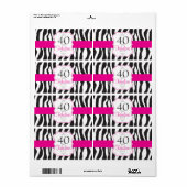 30/40/50/60 Fabulous Zebra Water Bottle Labels (Vorne)