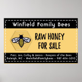 30,5" x 48" Farmer's Market Honey Table Banner Bee Poster (Vorne)