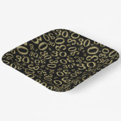 30. Age Random Number Pattern Gold/Schwarz Pappteller (Gewinkelt)