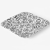 30. Age Random Number Pattern Schwarz/Weiß Pappteller (Gewinkelt)