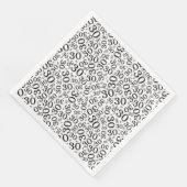 30. Age Random Number Pattern Schwarz/Weiß Serviette (Ecke)