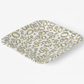 30. Age Random Number Pattern Weiß/Gold Pappteller (Gewinkelt)