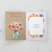 30. Alters gerberas Blume lila Geburtstag Karte (Innenseite)