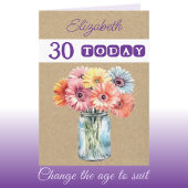 30. Alters gerberas Blume lila Geburtstag Karte