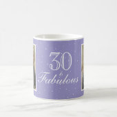 30 and Fabulous Elegant Birthday Photo Kaffeetasse (Mittel)