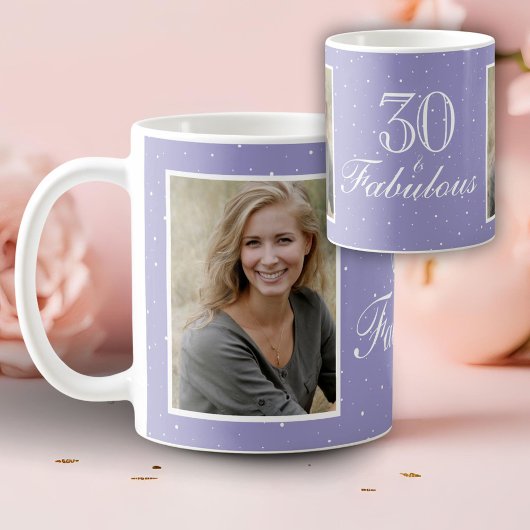 30 and Fabulous Elegant Birthday Photo Kaffeetasse