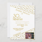 30 and Fabulous Gold Glitter Photo 30th Birthday Einladung (Vorderseite)