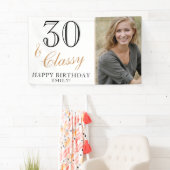 30 and Ordy Elegant White 30th Birthday Foto Banner (Insitu)