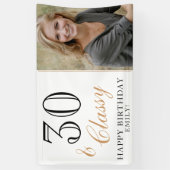30 and Ordy Elegant White 30th Birthday Foto Banner (Vertikal)