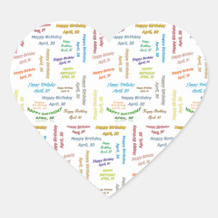 30. April Herz-Aufkleber