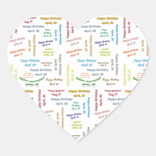 30. April Herz-Aufkleber (Vorderseite)