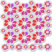30 Aufkleber mit roter Blume (Vorderseite)