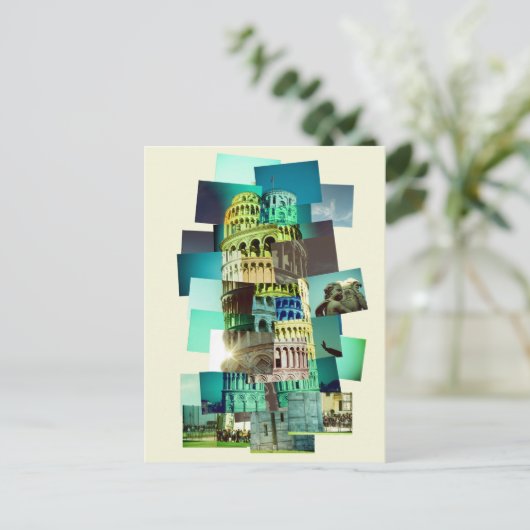30 Aufnahmen von Pisa (gelber Hintergrund) Postkarte (Stehend Vorderseite)