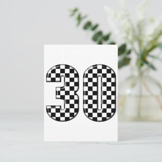 30 Auto-Rennnummer Postkarte (Stehend Vorderseite)